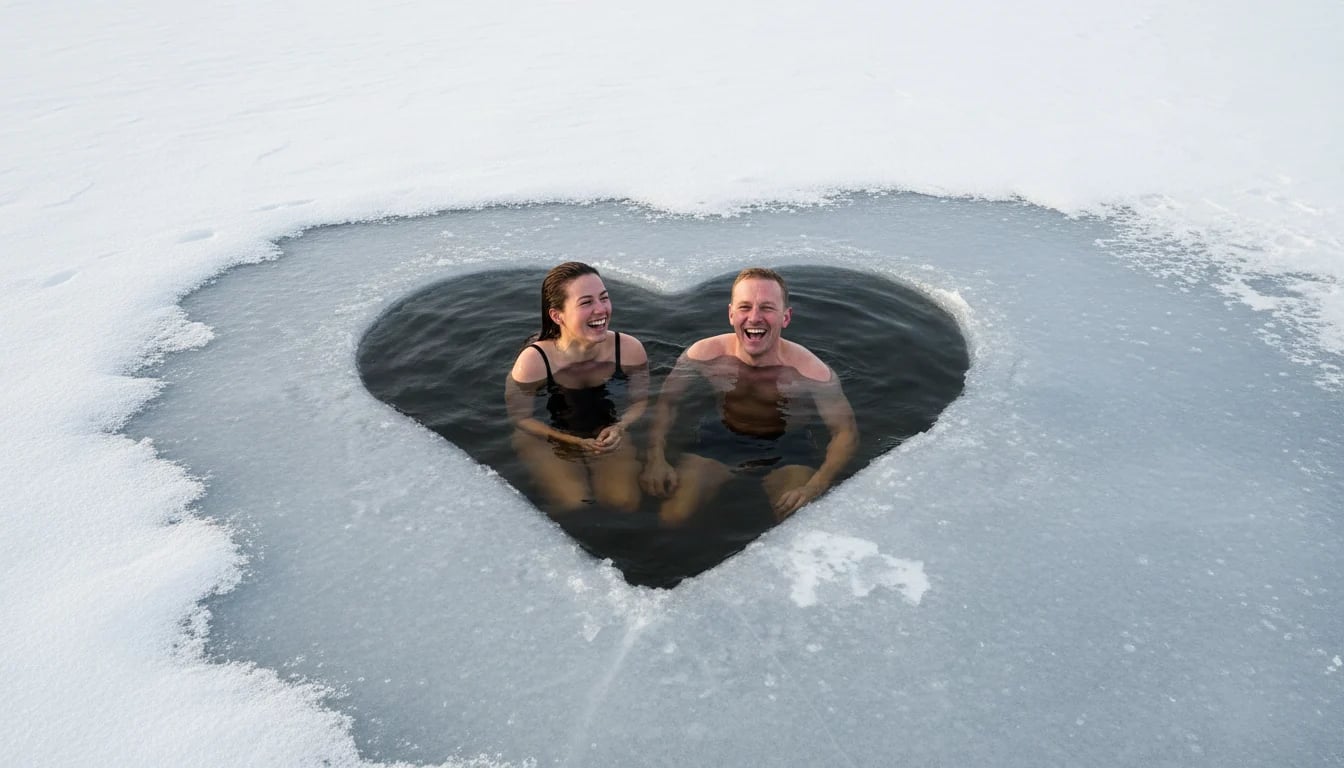 Isbad hemma med hjärtsymbol – kallbad för hälsa och återhämtning