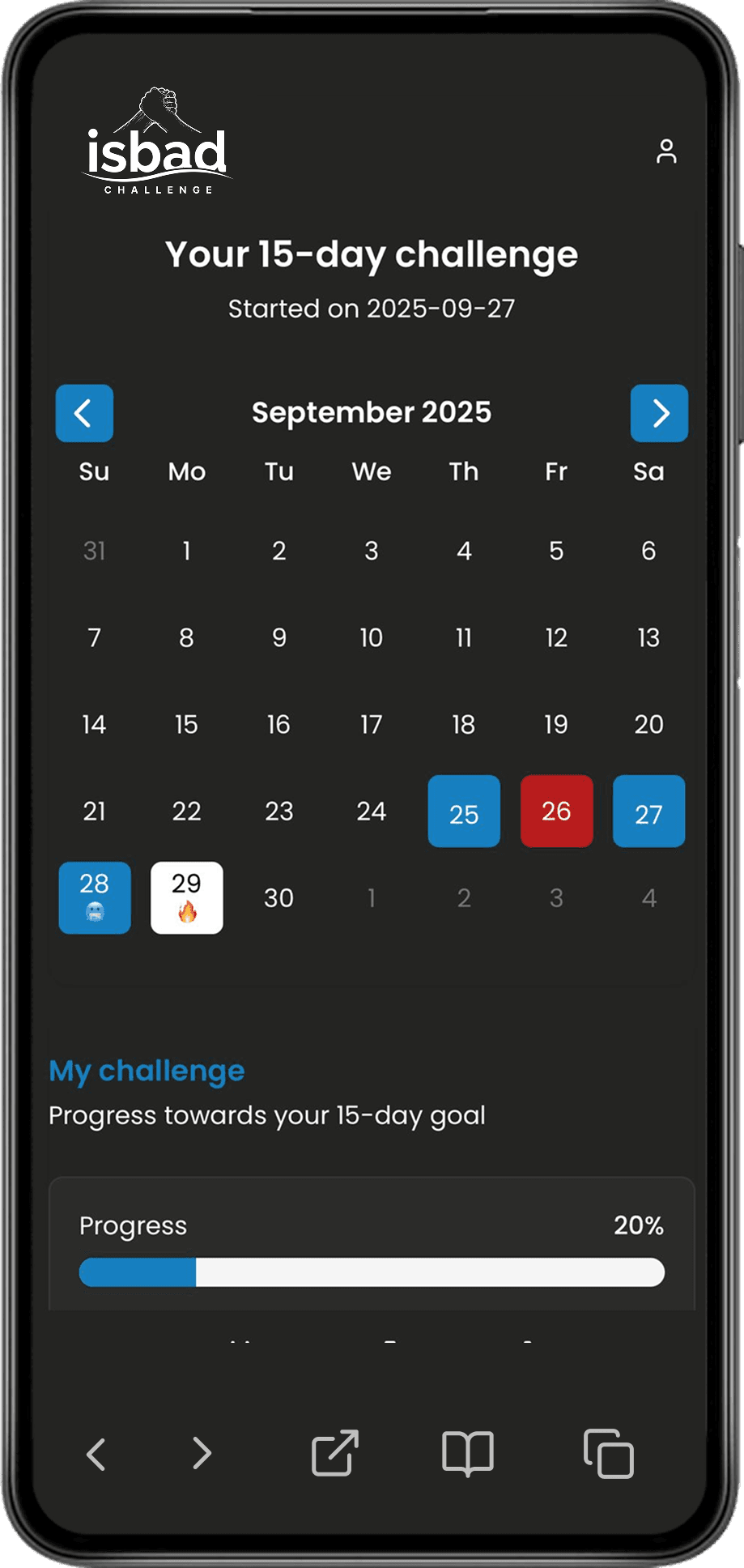 Isbad Challenge - Kalender